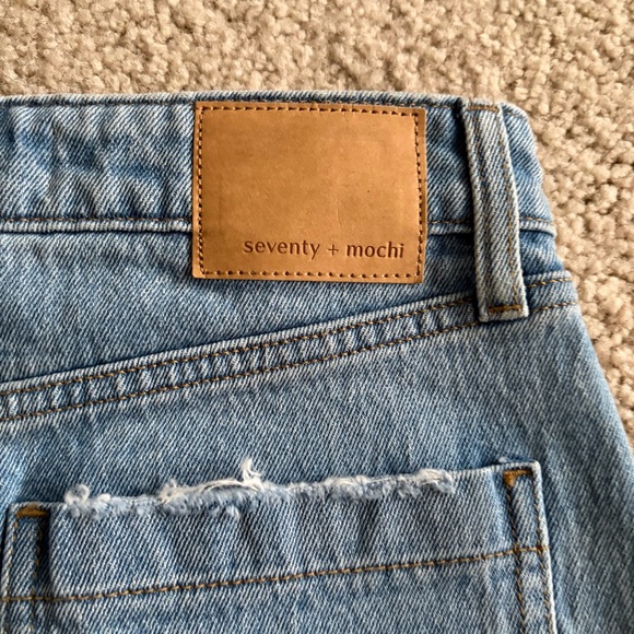 Seventy + mochi elodie jean ruffle hem festival mini blue jean skirt 4(27) NWT - Picture 8 of 15